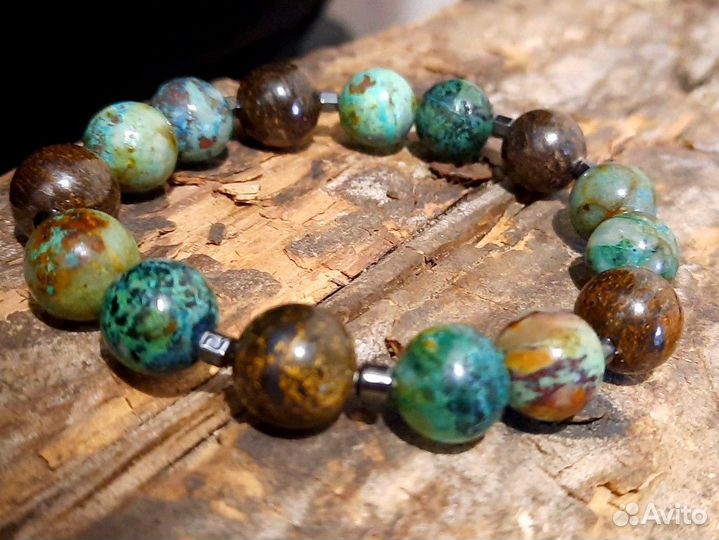 Хризоколла Бронзит Камень Браслет