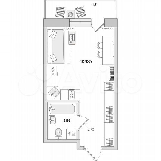 Квартира-студия, 31,3 м², 11/21 эт.