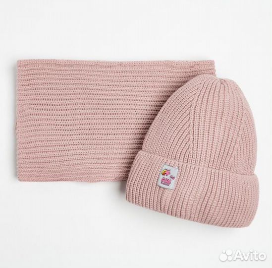 Комплект шапка и снуд для девочки 54-56