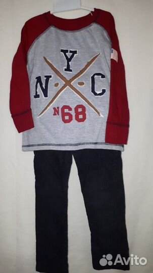 Пакет. Толстовка нм утеплен., вельвет. джинсы 98см