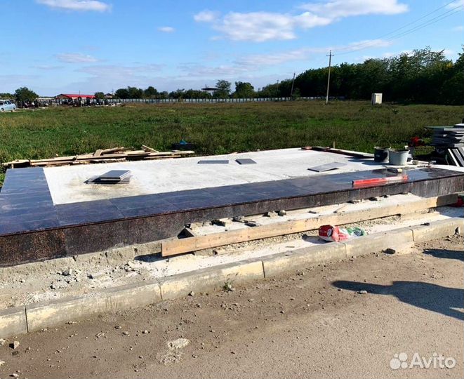 Благоустройство могил, надгробья, бетонные работы
