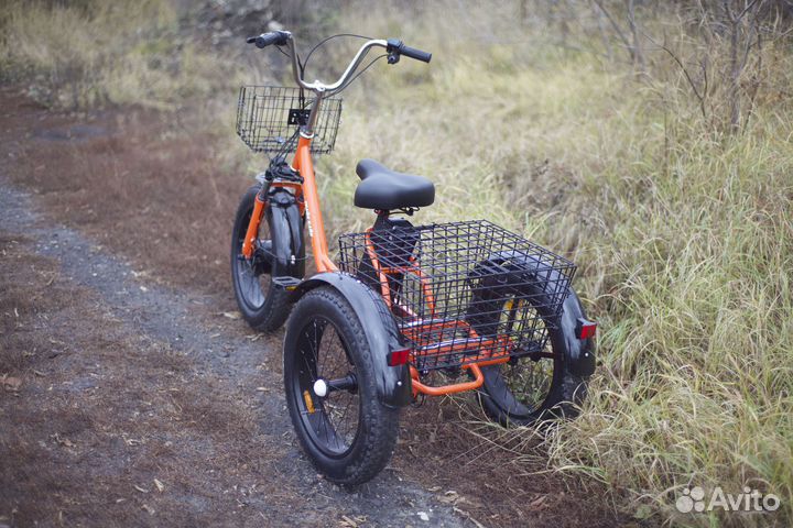 Взрослый электровелосипед для прогулок три колеса