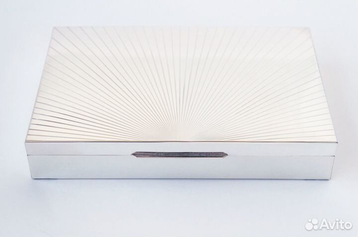 Коробка для сигар Серебро Арт деко Италия Винтаж