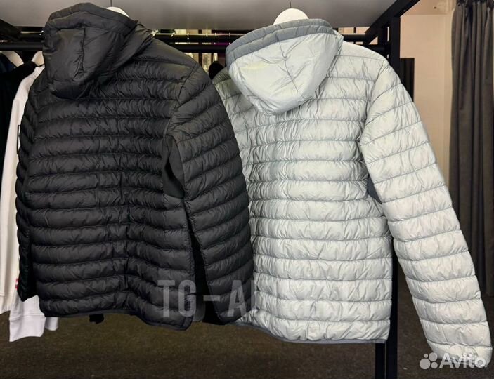 Stone island пуховик серый черный M L XL XXL