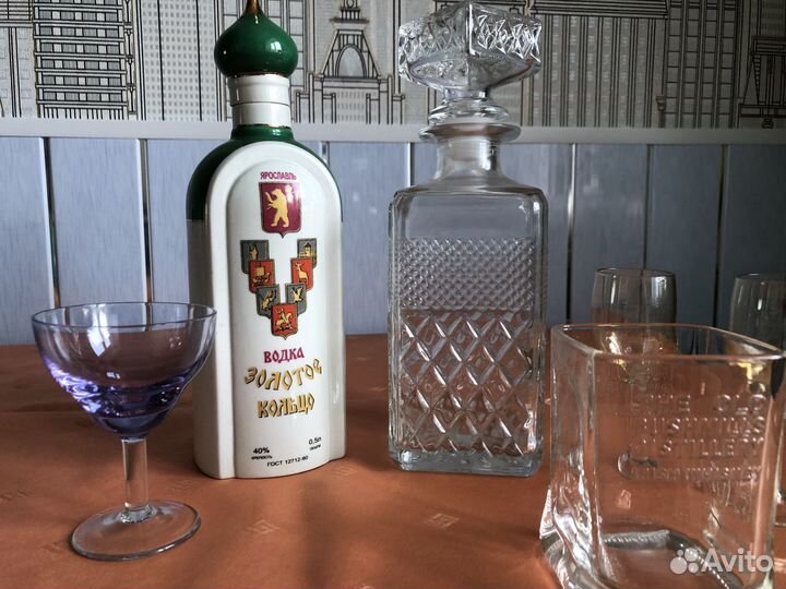 Хрустальный графин + подарочная бутылка