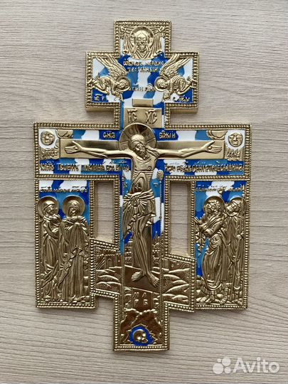 Крест медный Распятие Христово со святыми копия