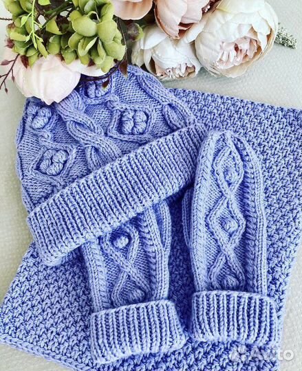 Шапка,снуд,варежки