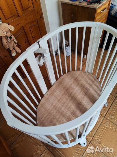 Детская кровать stokke с 0-3 лет на колёсах бу