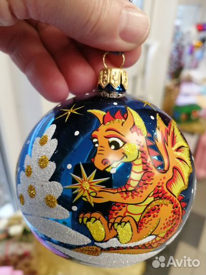 Елочные игрушки шары Дракончики