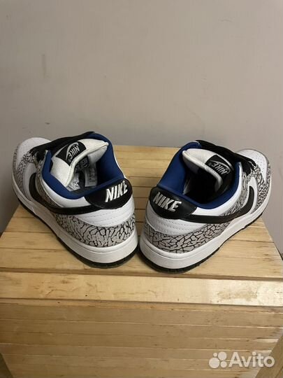 Кроссовки nike supreme dunk low white cement