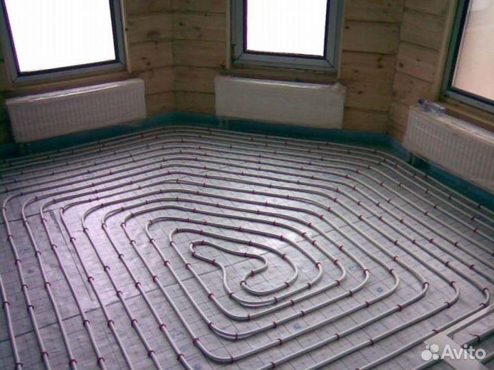 Водяной тёплый пол. Отопление. Стяжка пола