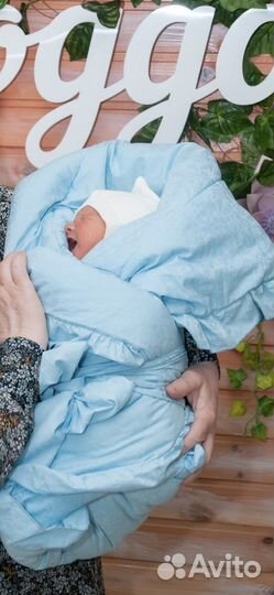 Конверт одеяло на выписку для мальчика