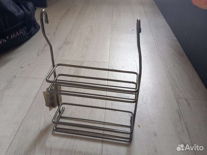 Полка на кухню, двухъярусная, бронза