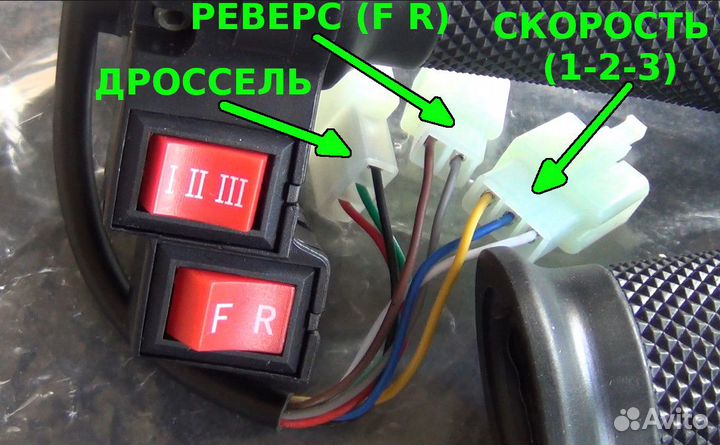 Ручка газа для электровелосипеда 2 кнопки комплект