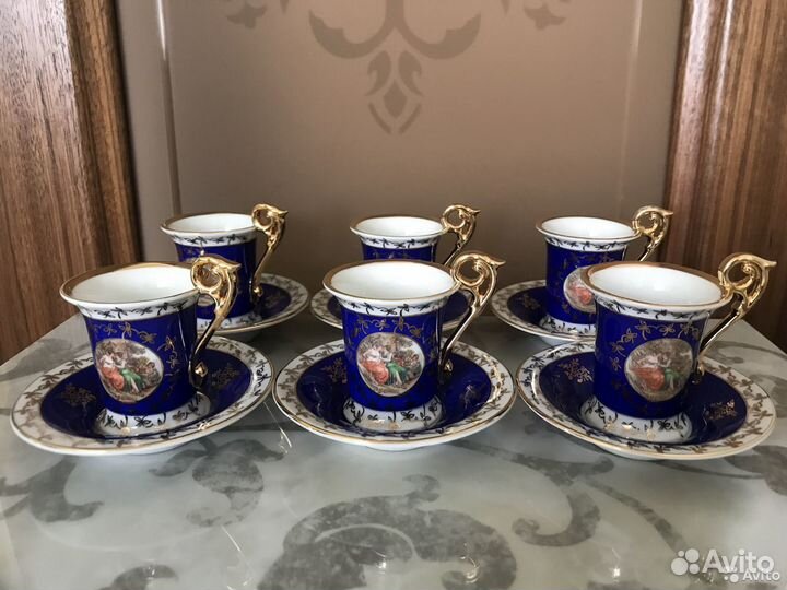 Старинные кофейные пары Кобальт Крытье Сюжеты гдр