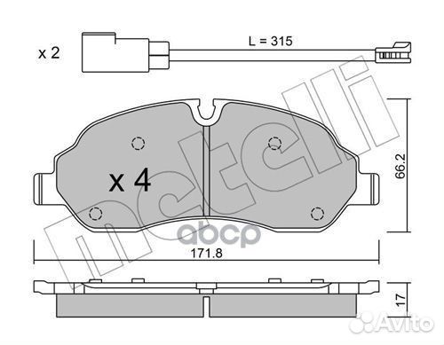 Колодки тормозные ford transit 13- перед. 22103
