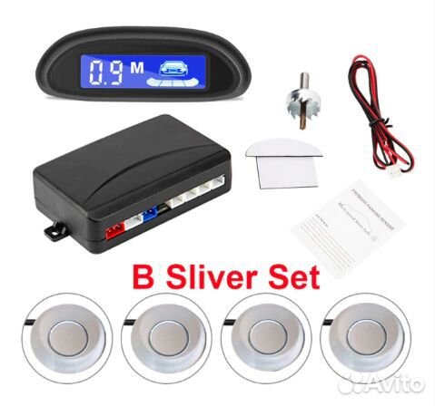 Комплект парктроник 4 датчика Серебряный