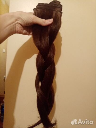40см новые каштановые натуральные волосы на трессе