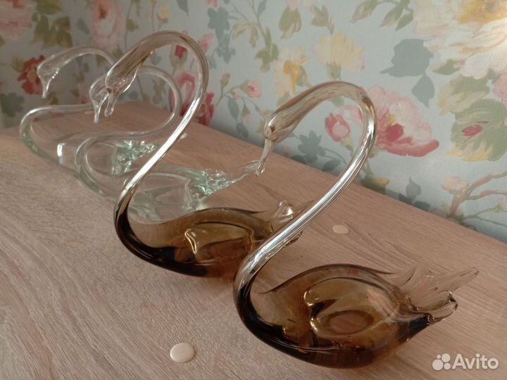 Статуэтки Лебеди Стекло СССР