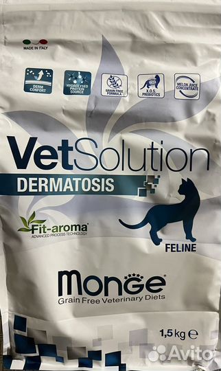 Корм для кошек monge dermatosis
