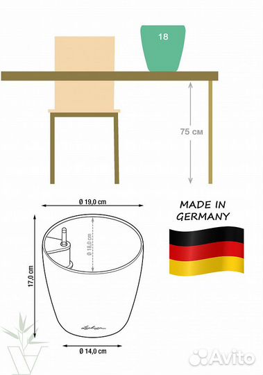 Антуриум в сером кашпо