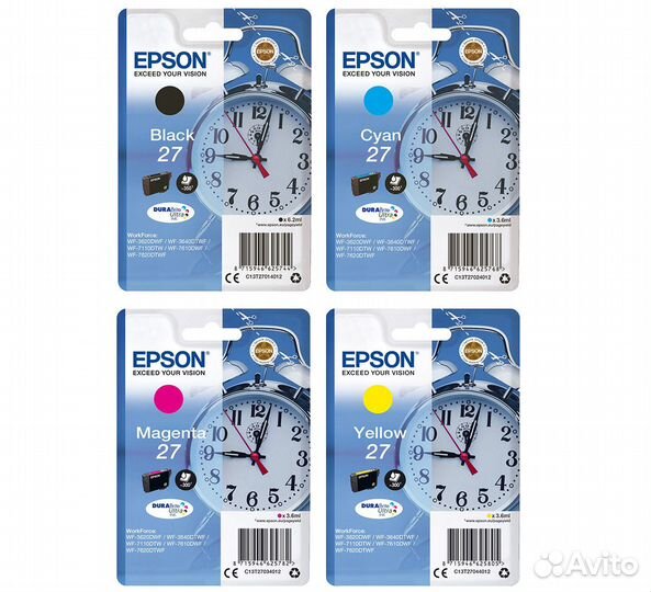 Картриджи Epson 27 Black, Cyan, Magenta, Yellow