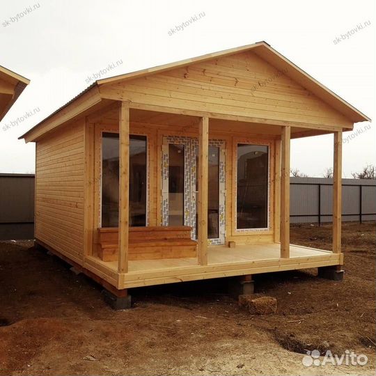 Каркасный модульный дом с террасой