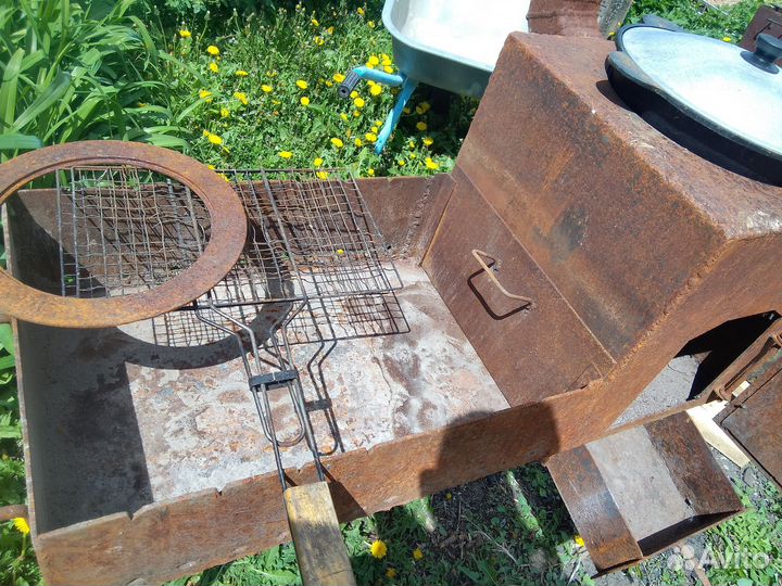 Печь для казана с мангалом