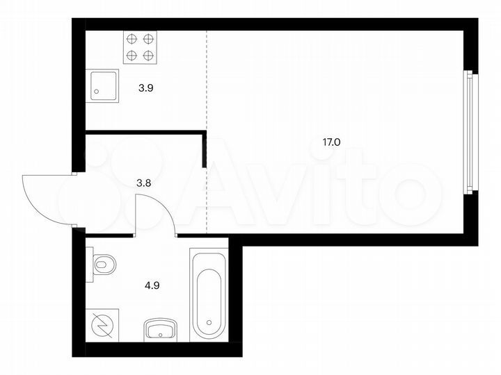 Квартира-студия, 29,6 м², 18/32 эт.