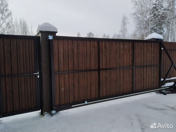 Уличные откатные ворота комплект