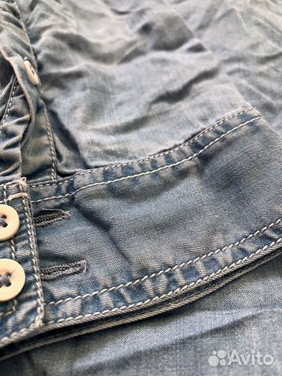 Рубашка туника удлиненная джинсовая