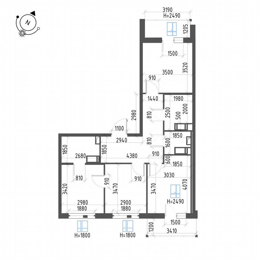 3-к. квартира, 70,9 м², 9/12 эт.