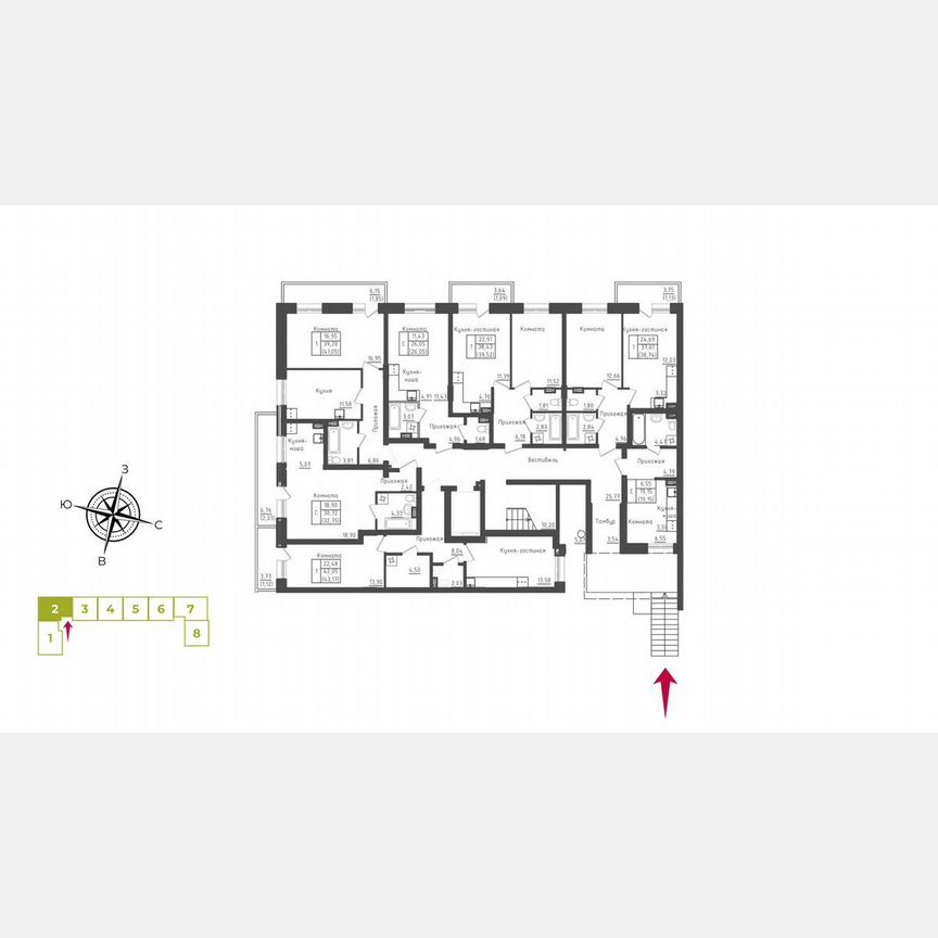 Квартира-студия, 26,1 м², 1/5 эт.