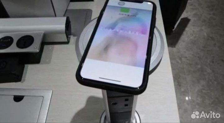 Розетка выдвижная 2USB беспроводная зарядка