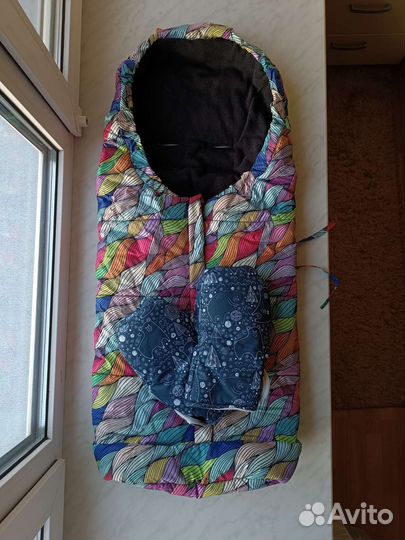 Конверт утеплённый в коляску и муфта