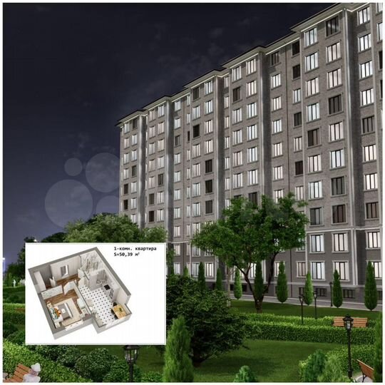 1-к. квартира, 50,4 м², 3/10 эт.