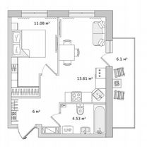 1-к. квартира, 41,3 м², 9/22 эт.