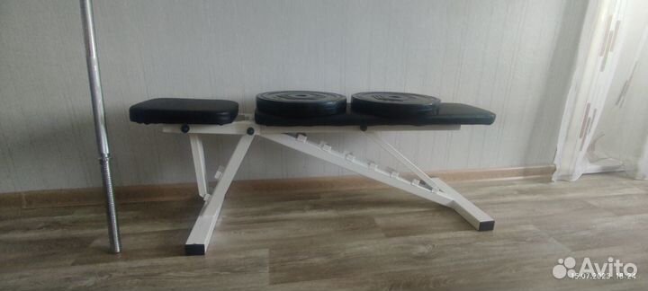 Турник 3 в 1 + гриф + блины+ скамья для жима