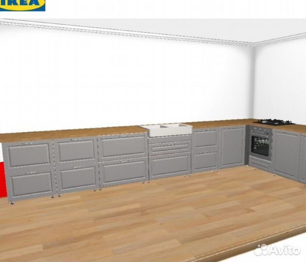 Кухня IKEA, столешница Saljan, мойка Havsen