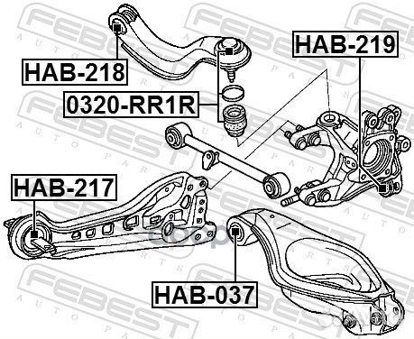 Сайлентблок задней цапфы нижний acura RDX TB1 2