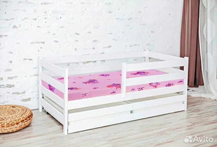 Кроватка берёза высокий борт для малыша софа эко