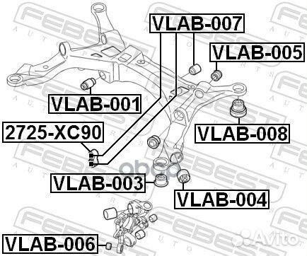 Сайлентблок задней балки vlab003 Febest