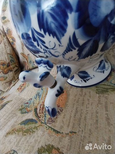 Самовар фарфоровый Гжель