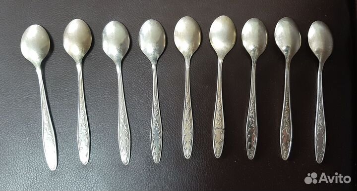 Ложки чайные СССР. Мельхиор. Пламя