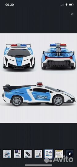 Машинка с музыкой и светом, крутится