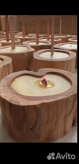 Подсвечники из можжевельника