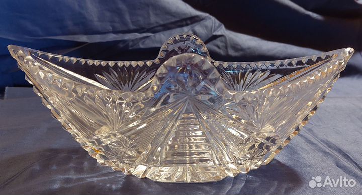 Хрустальная ваза ладья СССР