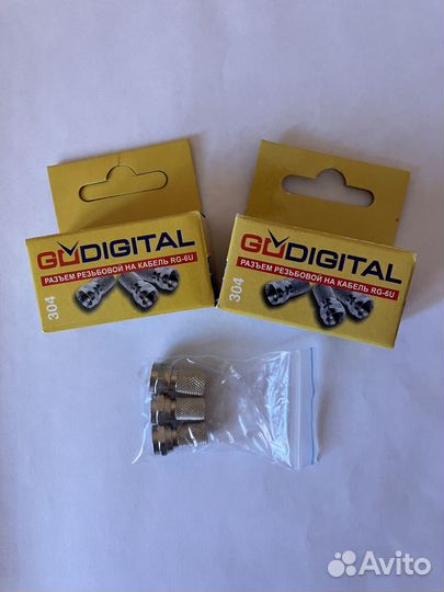 Антенный кабель медный.Разьем резьбовой на кабель