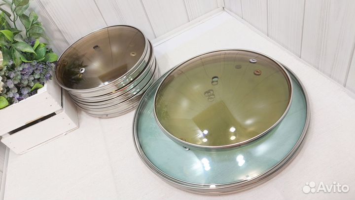 Крышки стеклянные без ручки 16,5-18,5-24,5 см