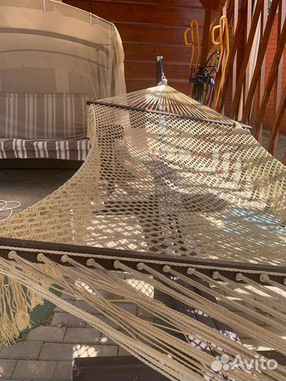 Гамак качели на подставке из бруса